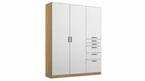 Kleiderschrank Artisan Eiche - weiß - rauch - 136 cm - ALLROUNDER