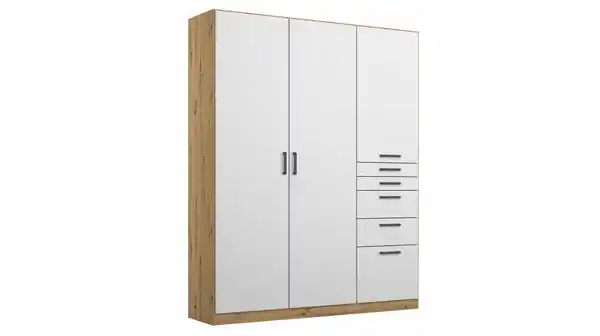 Bild 1 von Kleiderschrank Artisan Eiche - weiß - rauch - 136 cm - ALLROUNDER