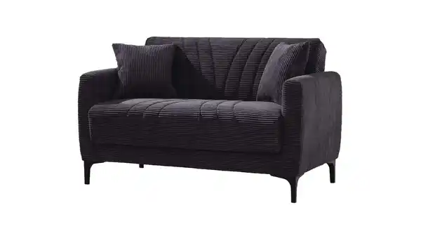 Bild 1 von Einzelsofa Cord mit Schlaffunktion 143 cm 2-Sitzer - anthrazit - COMADIO