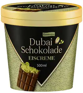 GAMBERINA Eiscreme »Dubai Schokolade«, 500-ml-Becher