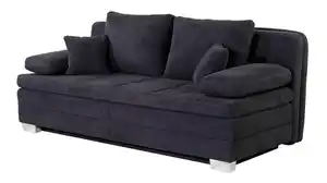 Schlafsofa dunkelblau inkl. Topper - Bettkasten 203 cm - LINDAU