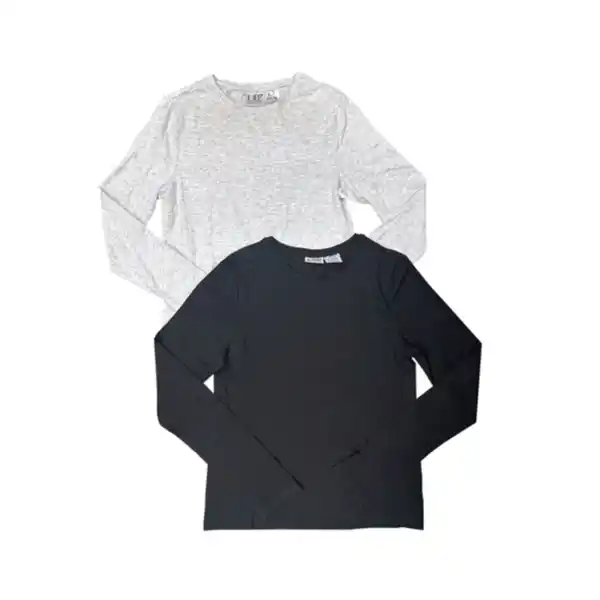 Bild 1 von Basic Shirt, grau/schwarz, L, 2er Set