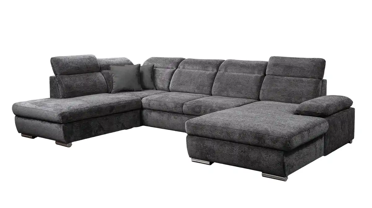 Bild 1 von Wohnlandschaft Schlaffunktion anthrazit Bettkasten 359 cm - CORDOBA