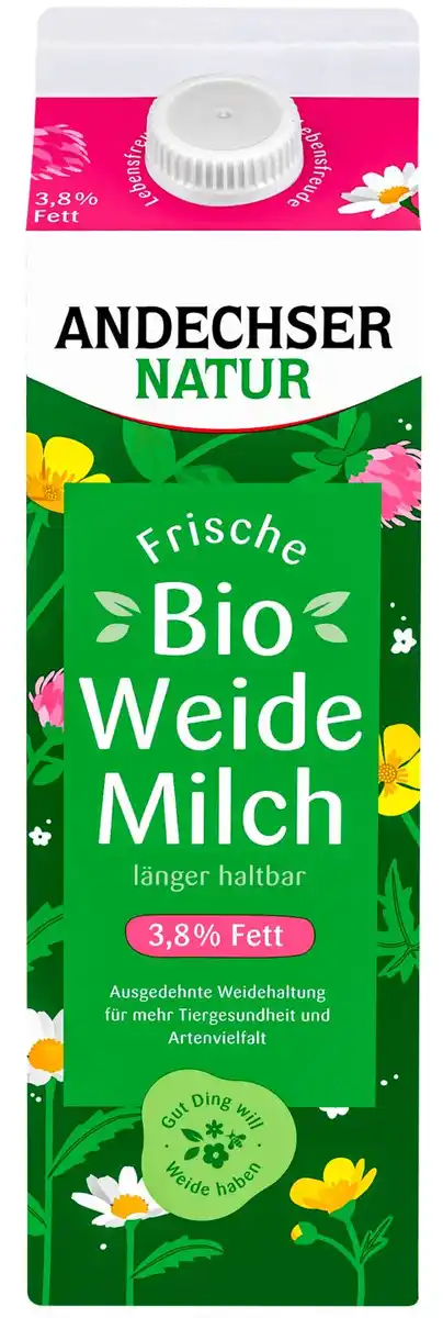 Bild 1 von ANDECHSER NATUR Bioland frische Vollmilch 3,8 % Fett, 1-l-Packg.