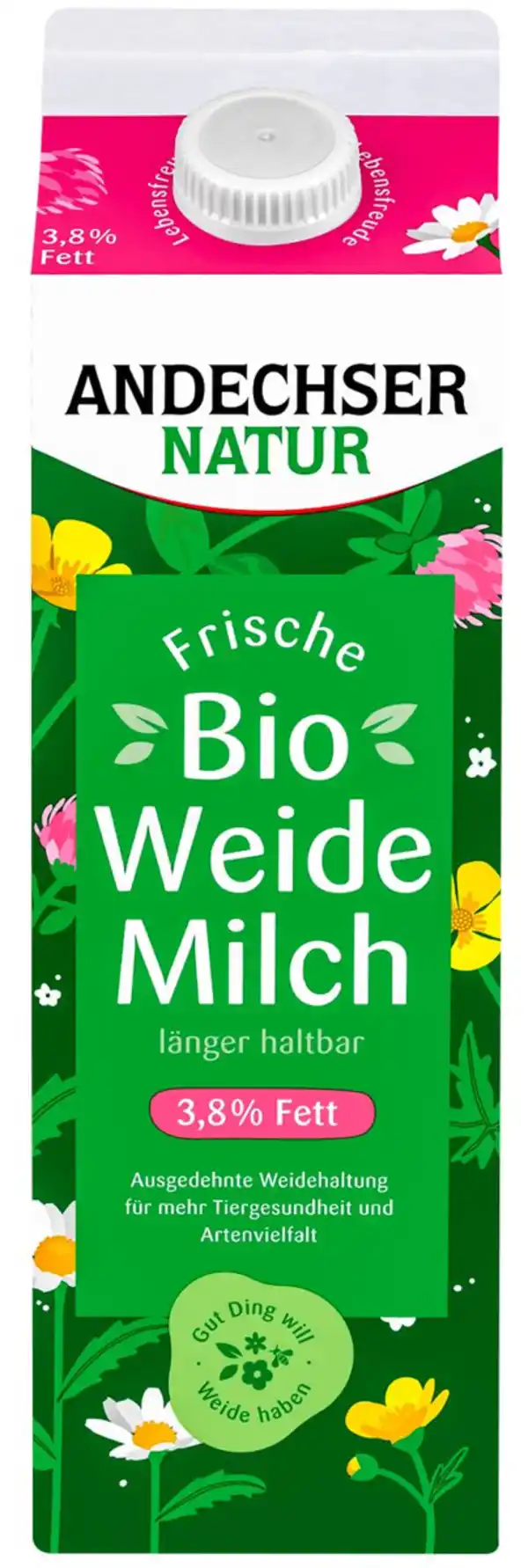 Bild 1 von ANDECHSER NATUR Bioland frische Vollmilch 3,8 % Fett, 1-l-Packg.