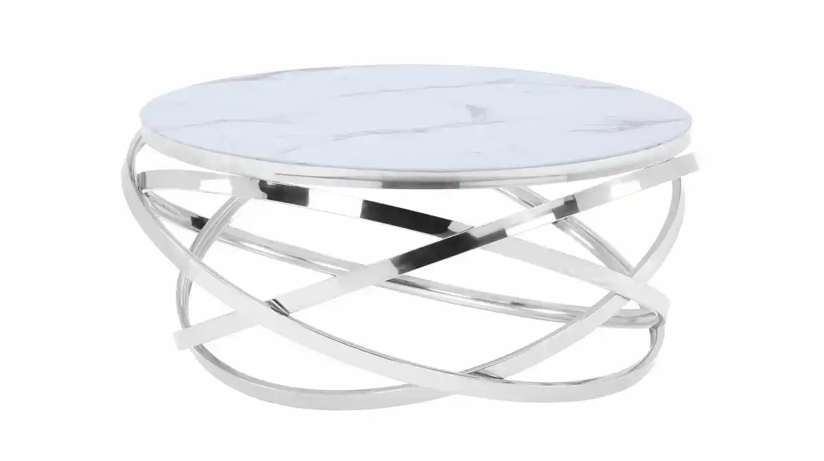 Bild 1 von Couchtisch Glas Marmor-Optik weiß 90 x 90 cm - GALINA