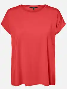 Vero Moda VMAVA PLAIN SS TOP GA Shirt Rot