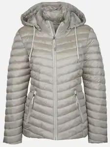 Damen Steppjacke mit abnehmbarer Kapuze Grau