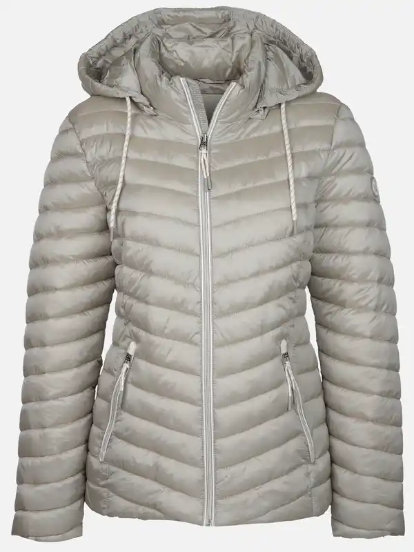 Bild 1 von Damen Steppjacke mit abnehmbarer Kapuze Grau