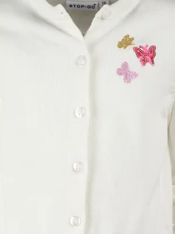 Bild 2 von Mädchen Cardigan mit kleinen Schmetterlingsapplikationen Weiß
