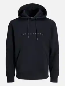 Jack&Jones 12233972 JJESTAR JJ SWEAT HOOD Hoodie Schwarz