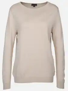 Damen Leichtpullover mit rundem Ausschnitt Beige