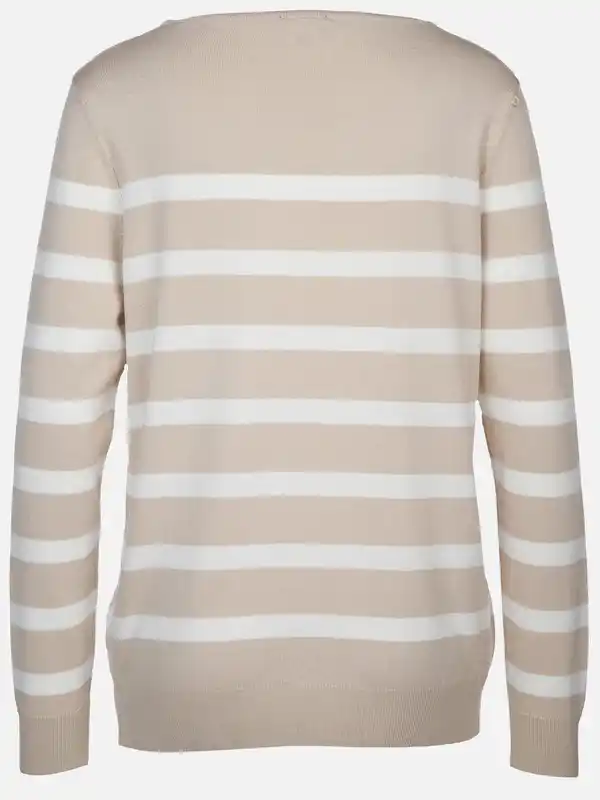 Bild 2 von Damen Pullover mit Streifen Beige