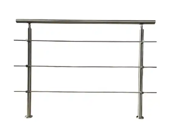 Bild 2 von Treppengeländer Set - ca. 100x 106,5 cm, Edelstahl inkl. 3 Querstreben und 2 Pfosten