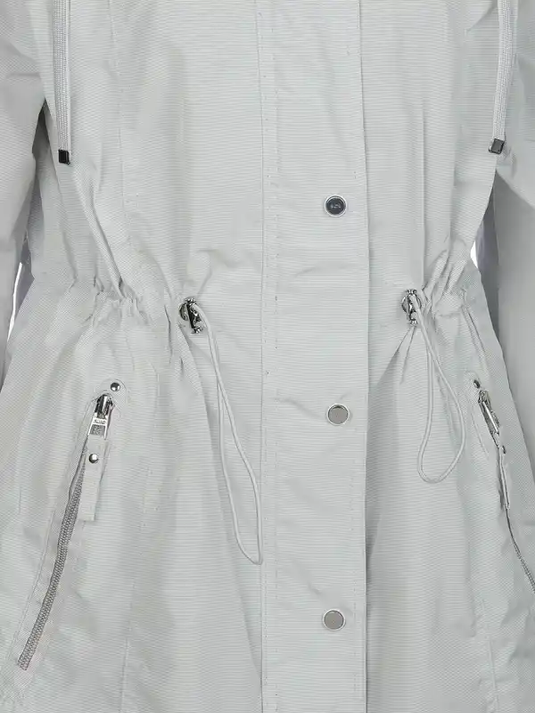 Bild 4 von Damen Mantel mit abnehmbarer Kapuze Grau