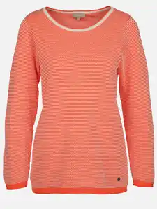 Damen Pullover mit Struktur Orange