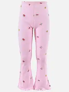 Mädchen Leggings mit Schmetterlingen Rosa