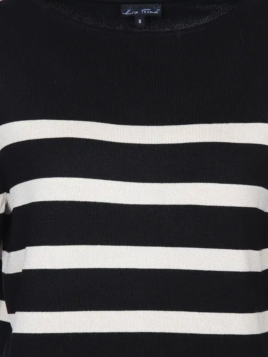 Bild 3 von Damen Pullover mit Streifen Schwarz
