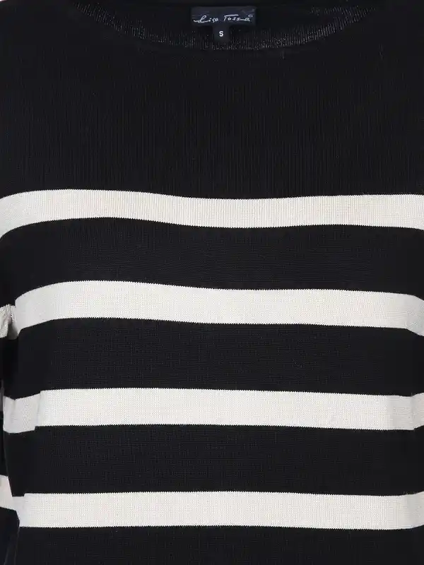 Bild 3 von Damen Pullover mit Streifen Schwarz