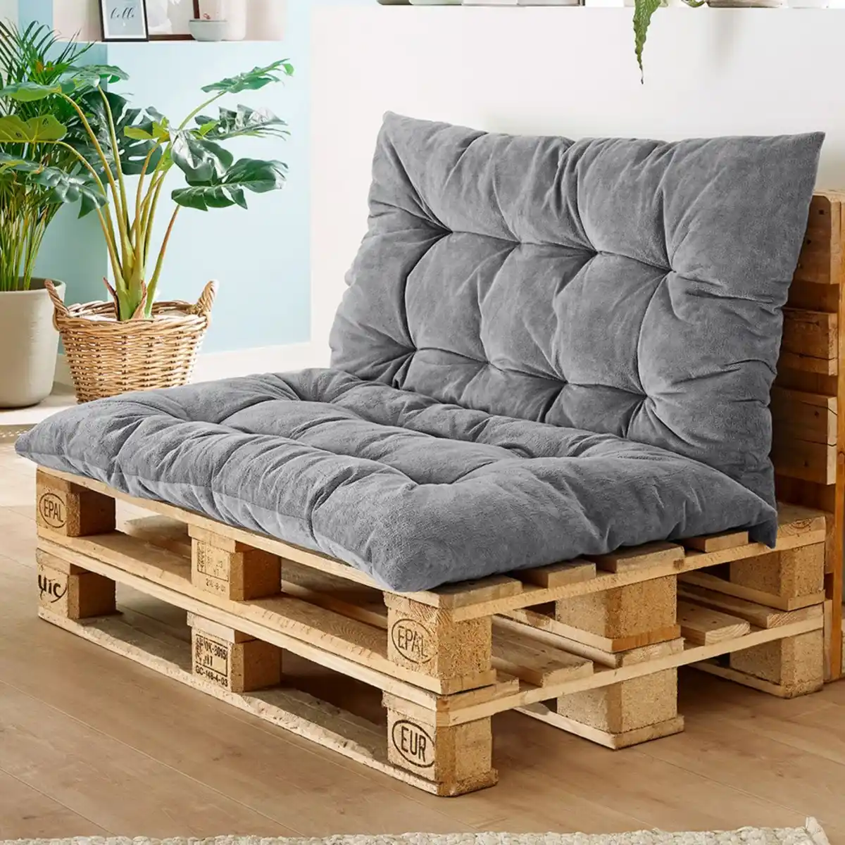 Bild 1 von Chillkissen 2er Pack, ca. 70 x 120 cm, Silbergrau