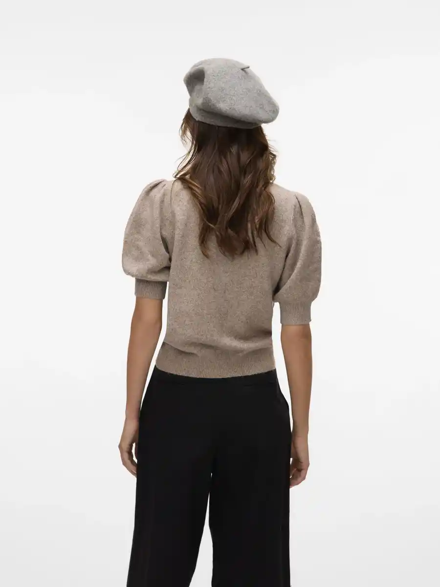 Bild 2 von Vero Moda VMDOFFY 2/4 O-NECK PU Pullover Braun