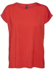 Vero Moda VMAVA PLAIN SS TOP GA Shirt Rot