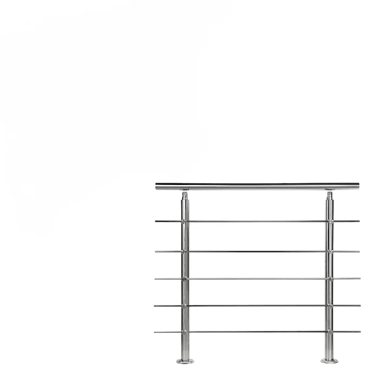 Bild 2 von Treppengeländer Set - ca. 100x 106,5 cm, Edelstahl inkl. 5 Querstäben und 2 Pfosten