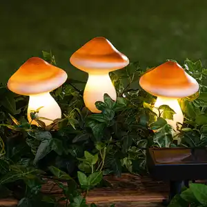 LED-Solar-Gartendeko, Pilze - 3er-Set