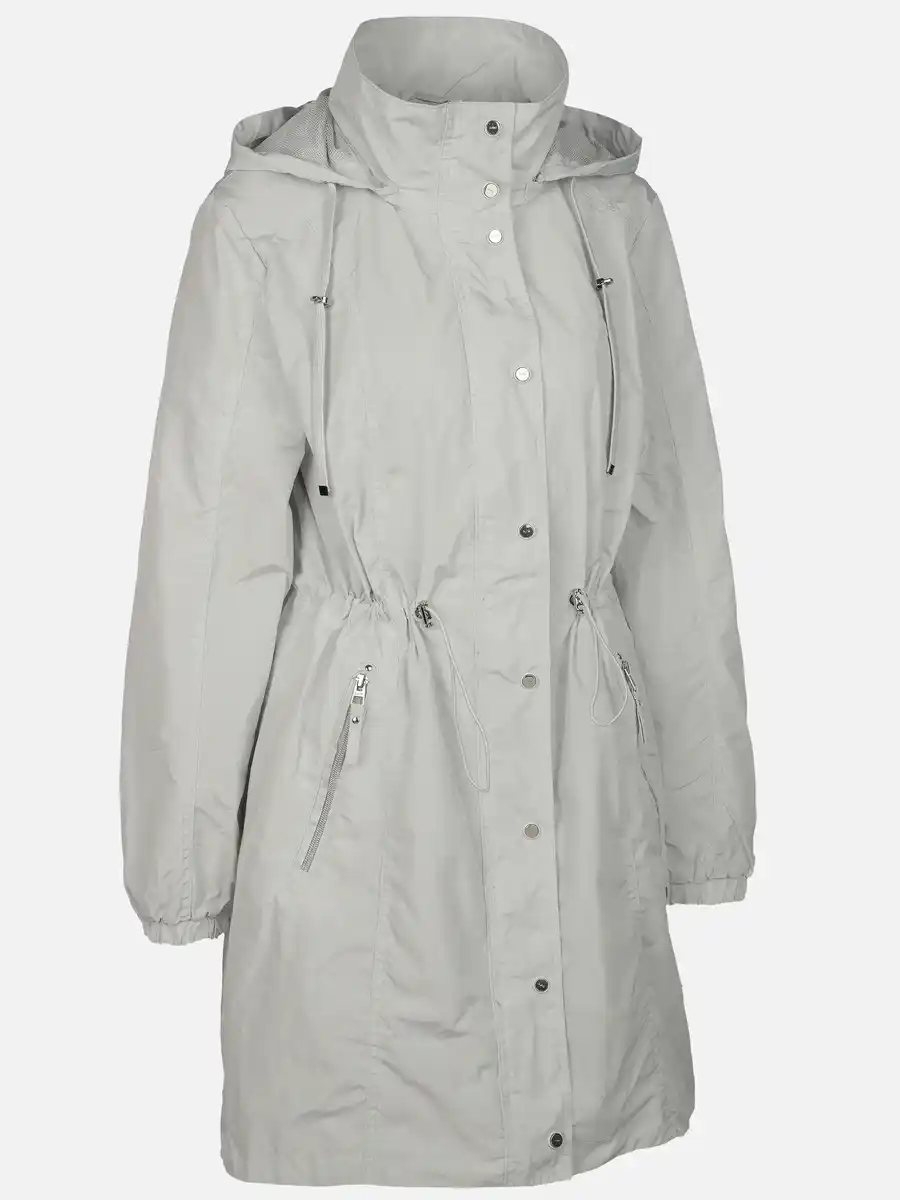 Bild 3 von Damen Mantel mit abnehmbarer Kapuze Grau