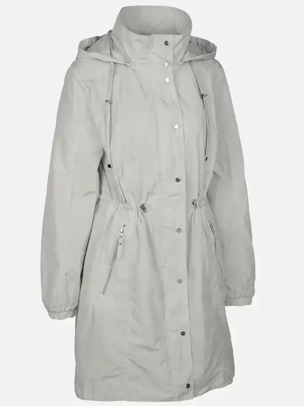 Bild 3 von Damen Mantel mit abnehmbarer Kapuze Grau
