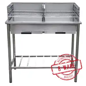 Country Life Doppel-Grilltisch aus Edelstahl - B-Ware