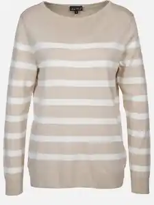 Damen Pullover mit Streifen Beige