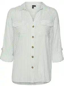 Vero Moda VMBUMPY L/S SHIRT NEW Bluse Blau