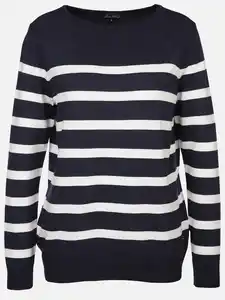 Damen Pullover mit Streifen Marine