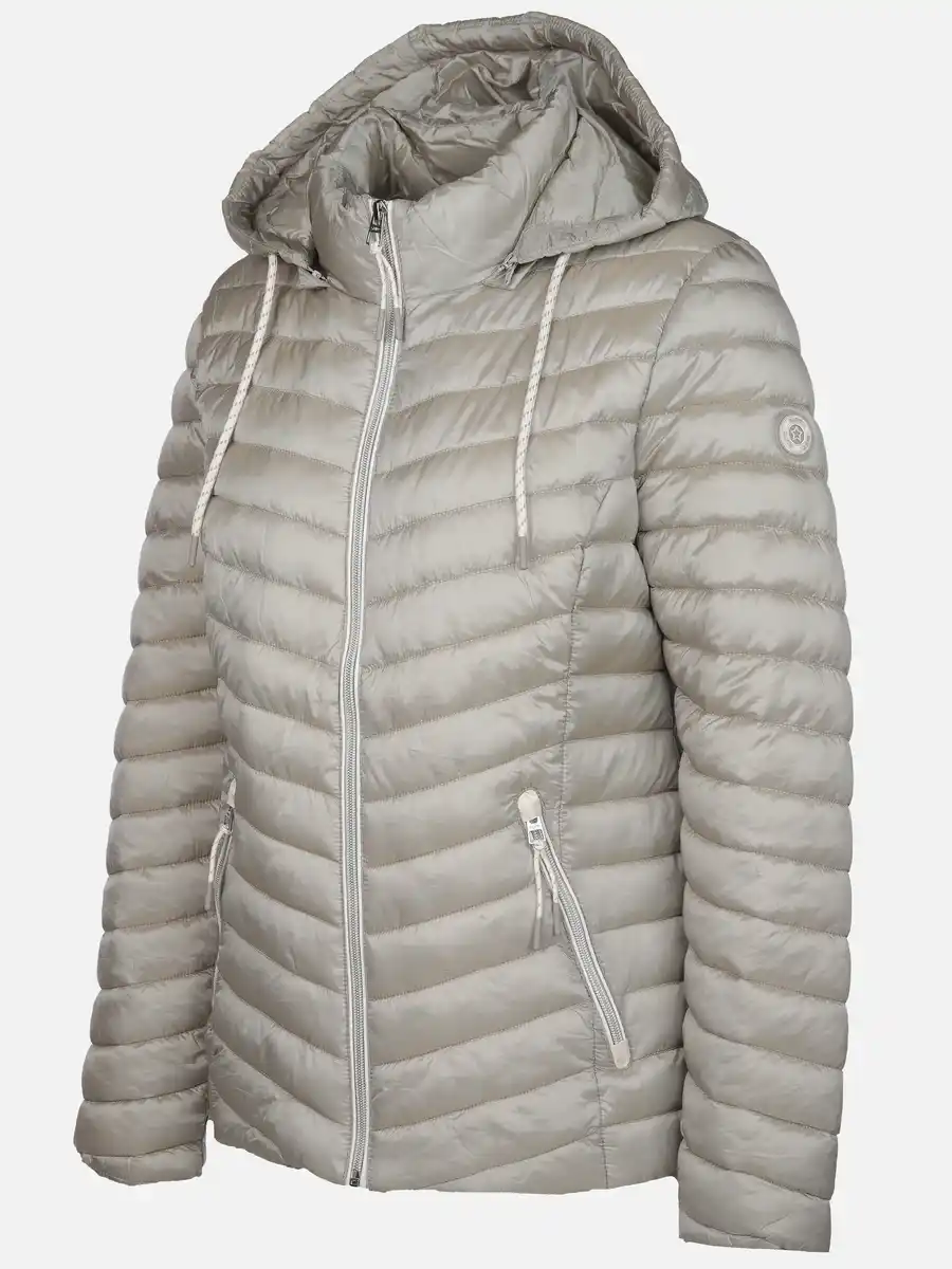 Bild 3 von Damen Steppjacke mit abnehmbarer Kapuze Grau