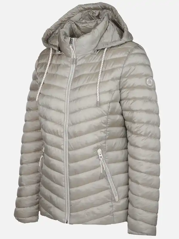 Bild 3 von Damen Steppjacke mit abnehmbarer Kapuze Grau