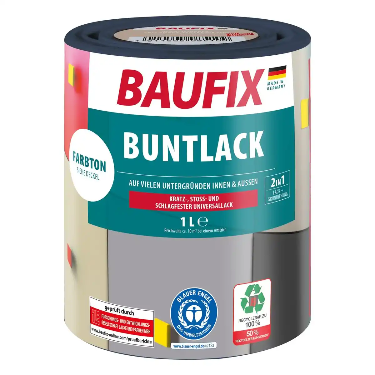 Bild 1 von Buntlack 2in1 1 Liter - Bernsteingrau, seidenmatt