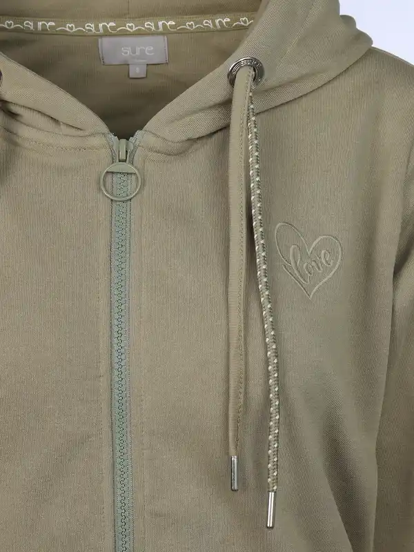 Bild 3 von Damen Sweatcardigan mit Kapuze Oliv