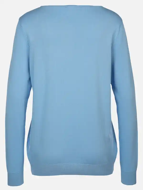 Bild 2 von Damen Leichtpullover mit rundem Ausschnitt Blau