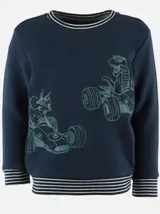 Jungen Sweatshirt mit Dino-Rubberprint Marine