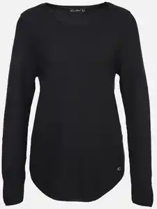 Damen Strukturpullover Schwarz