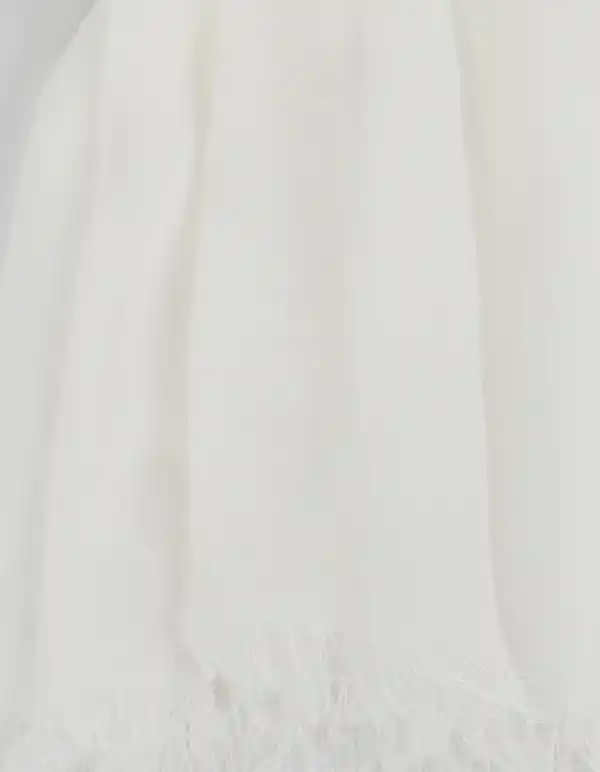 Bild 2 von Damen Schal mit Fransen Weiß