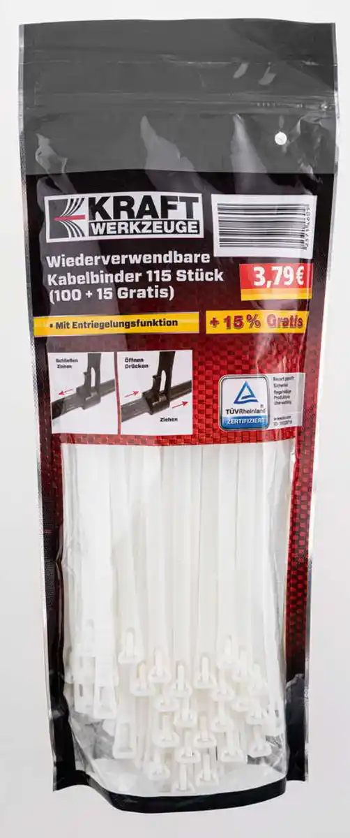 Bild 2 von Wiederverwendbare Kabelbinder 115tlg.