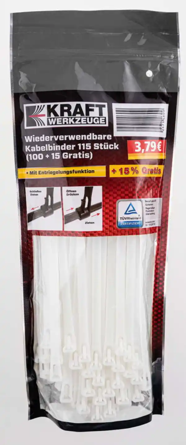 Bild 2 von Wiederverwendbare Kabelbinder 115tlg.