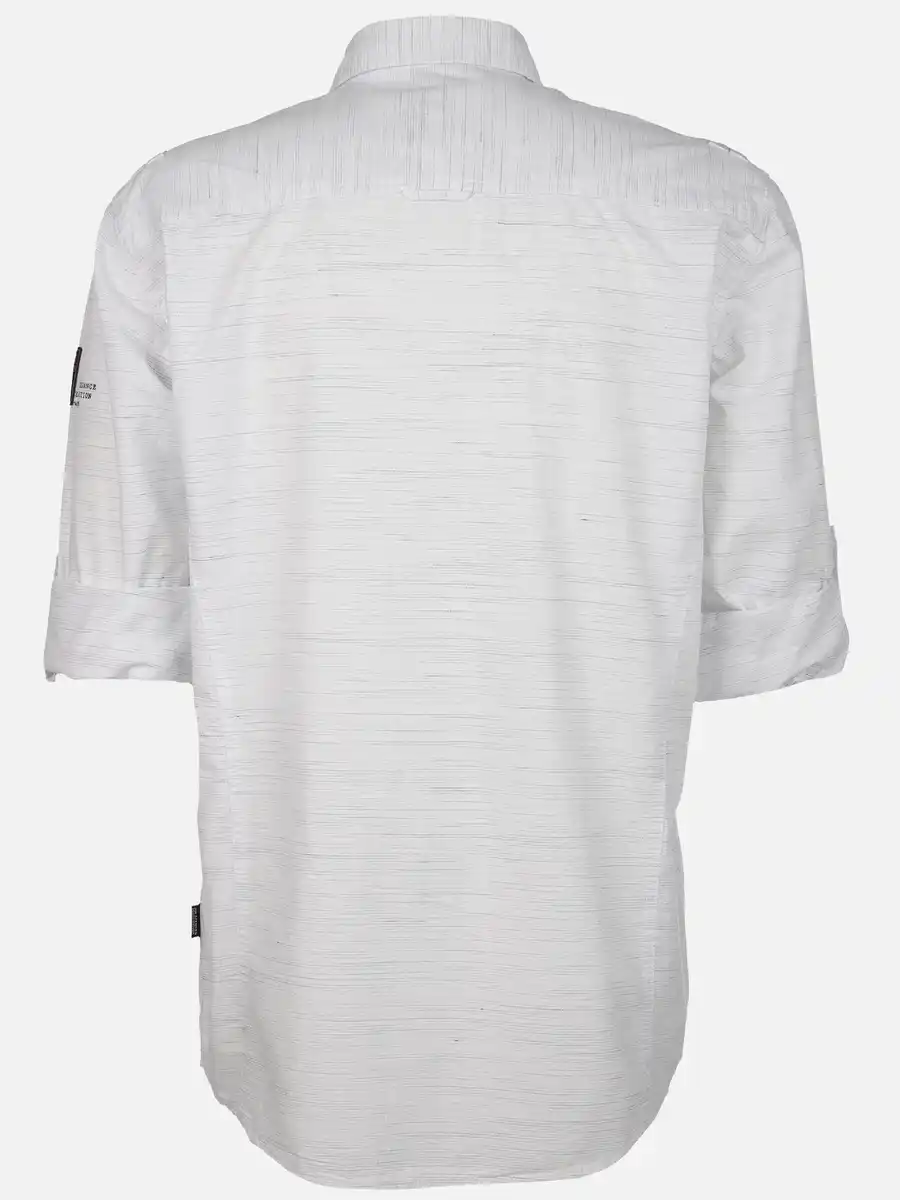 Bild 2 von Herren Freizeithemd mit langen, krempelbaren Ärmeln Weiß