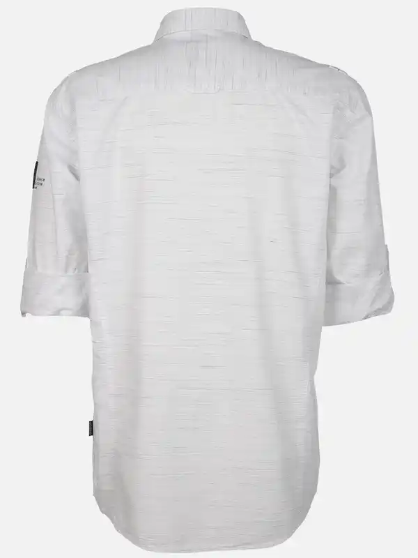 Bild 2 von Herren Freizeithemd mit langen, krempelbaren Ärmeln Weiß