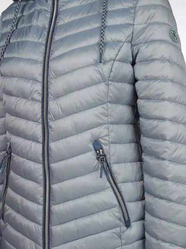 Bild 4 von Damen Steppjacke mit abnehmbarer Kapuze Blau