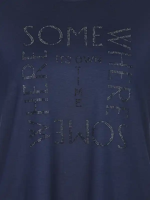 Bild 3 von Damen Shirt mit Strassapplikation Marine