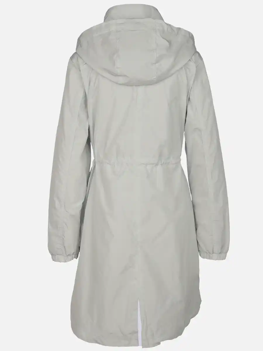 Bild 2 von Damen Mantel mit abnehmbarer Kapuze Grau