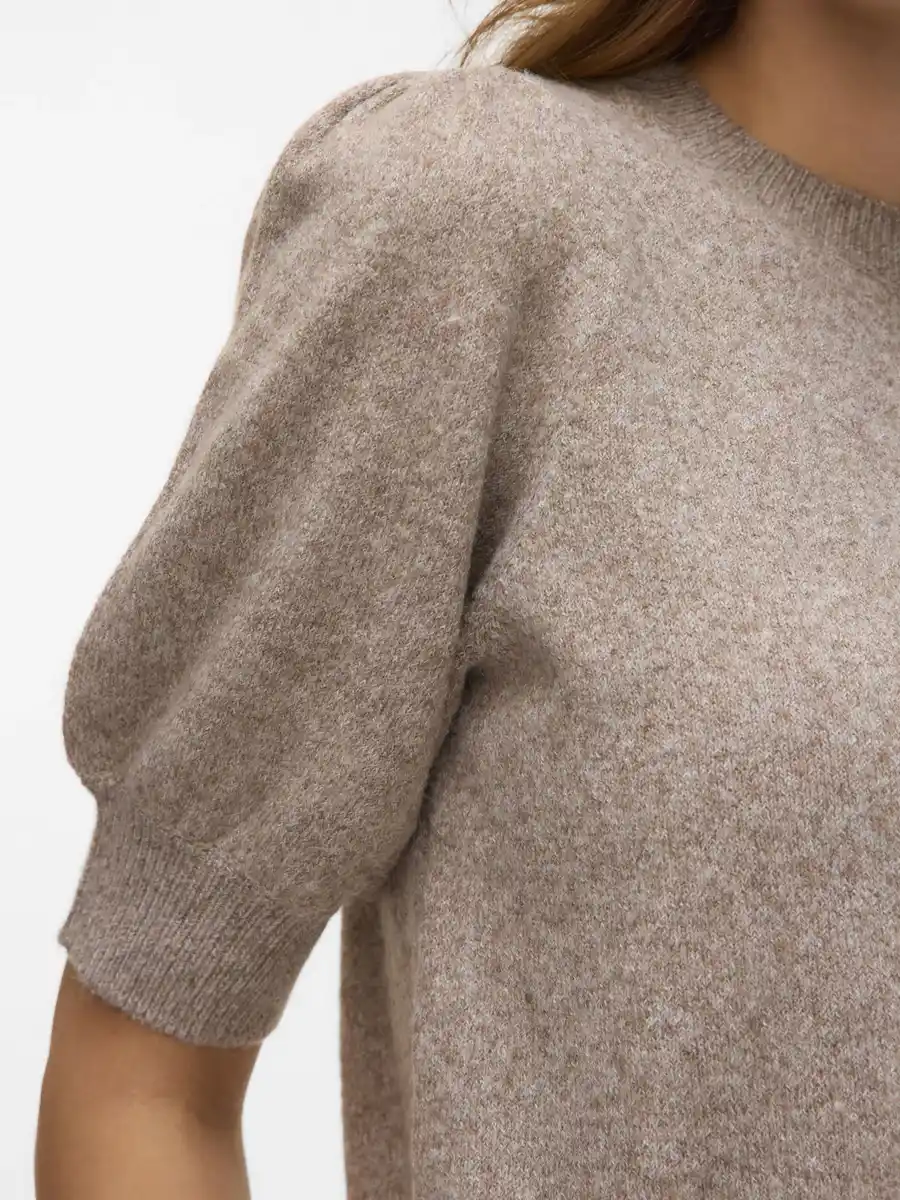 Bild 3 von Vero Moda VMDOFFY 2/4 O-NECK PU Pullover Braun